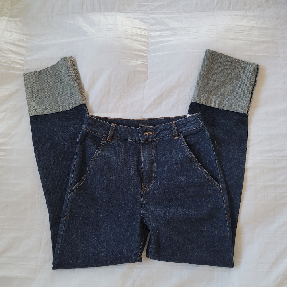 Massimo Dutti Size 2 High RiseTurned Hem Jeans